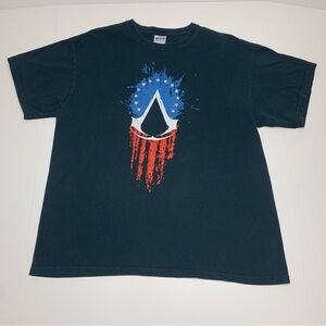 Assassins Creed III T-Shirt Video Game Graphic Faded Black Tee Mens Size Large